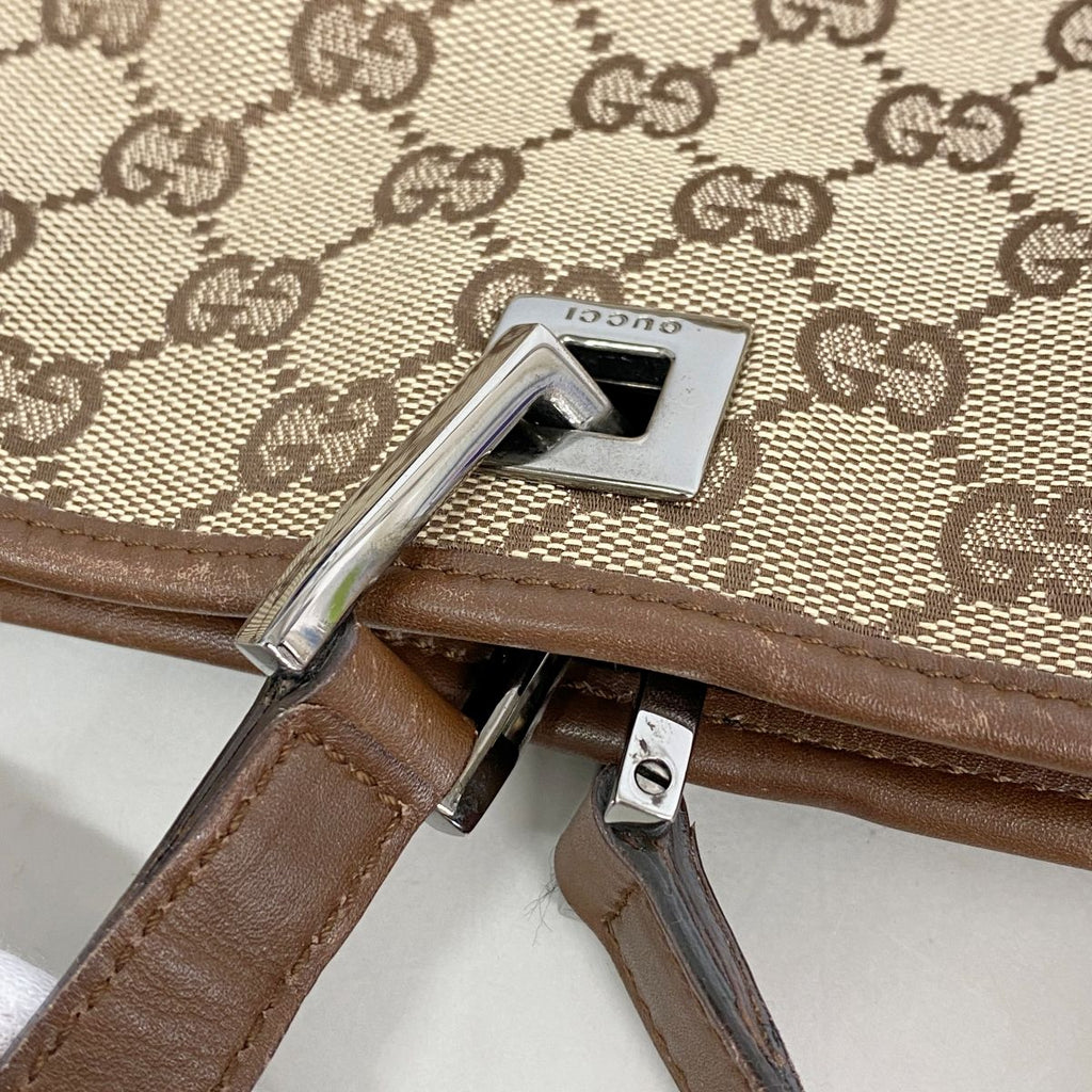Gucci Tote GG Canvas Brown Silver — view 9