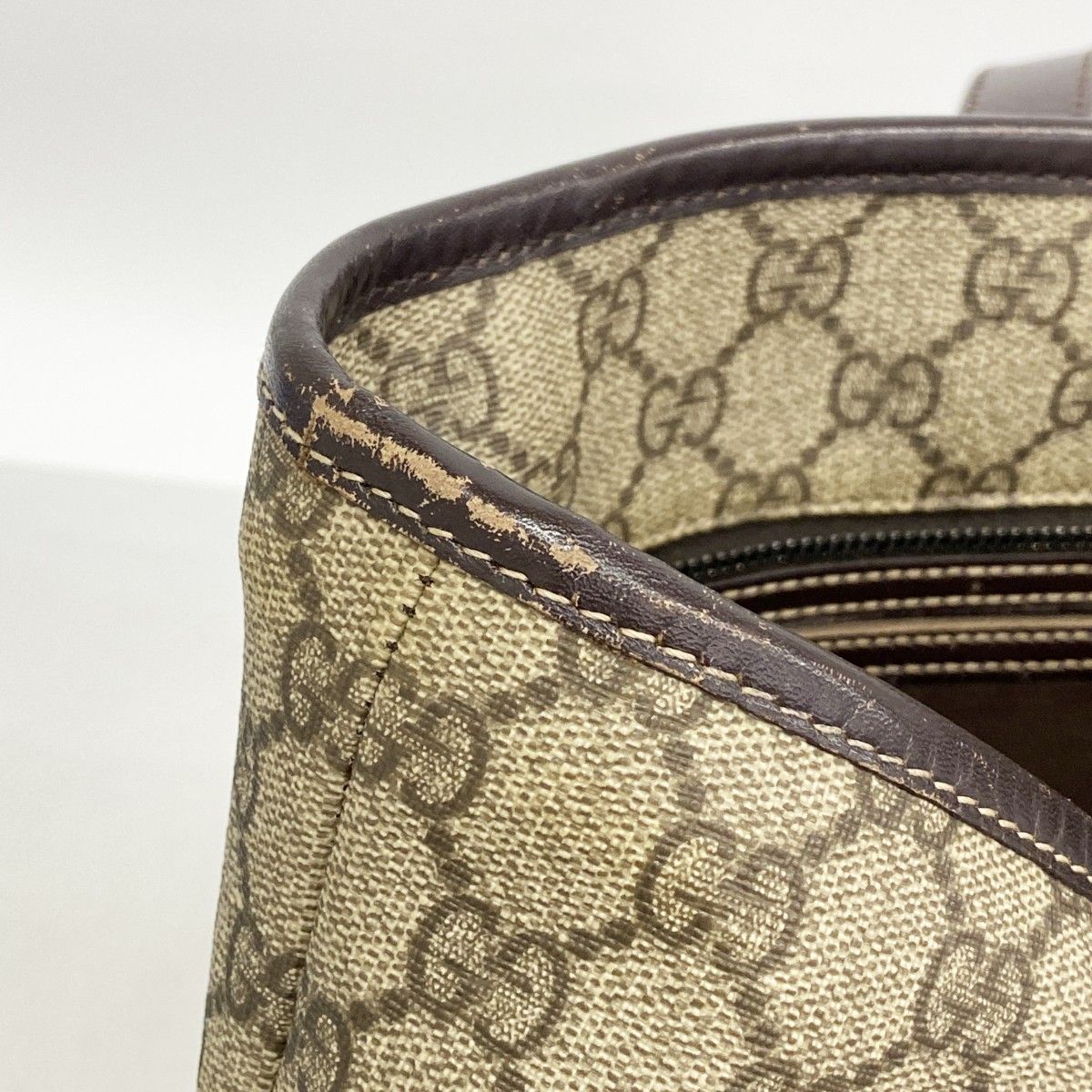 Gucci Tote GG Supreme Brown Silver — view 6