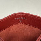 Chanel Card Case Quilted Lambskin Red Silver — view 4