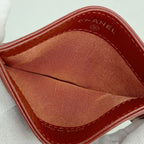 Chanel Card Case Quilted Lambskin Red Silver — view 3