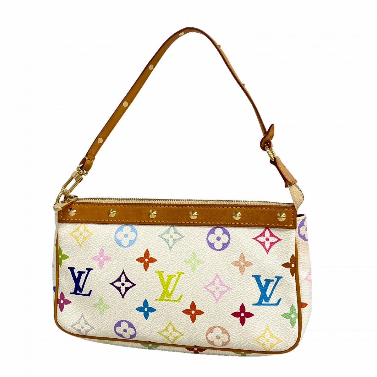 Louis Vuitton Pouch Monogram Multicolor Pochette Blanc