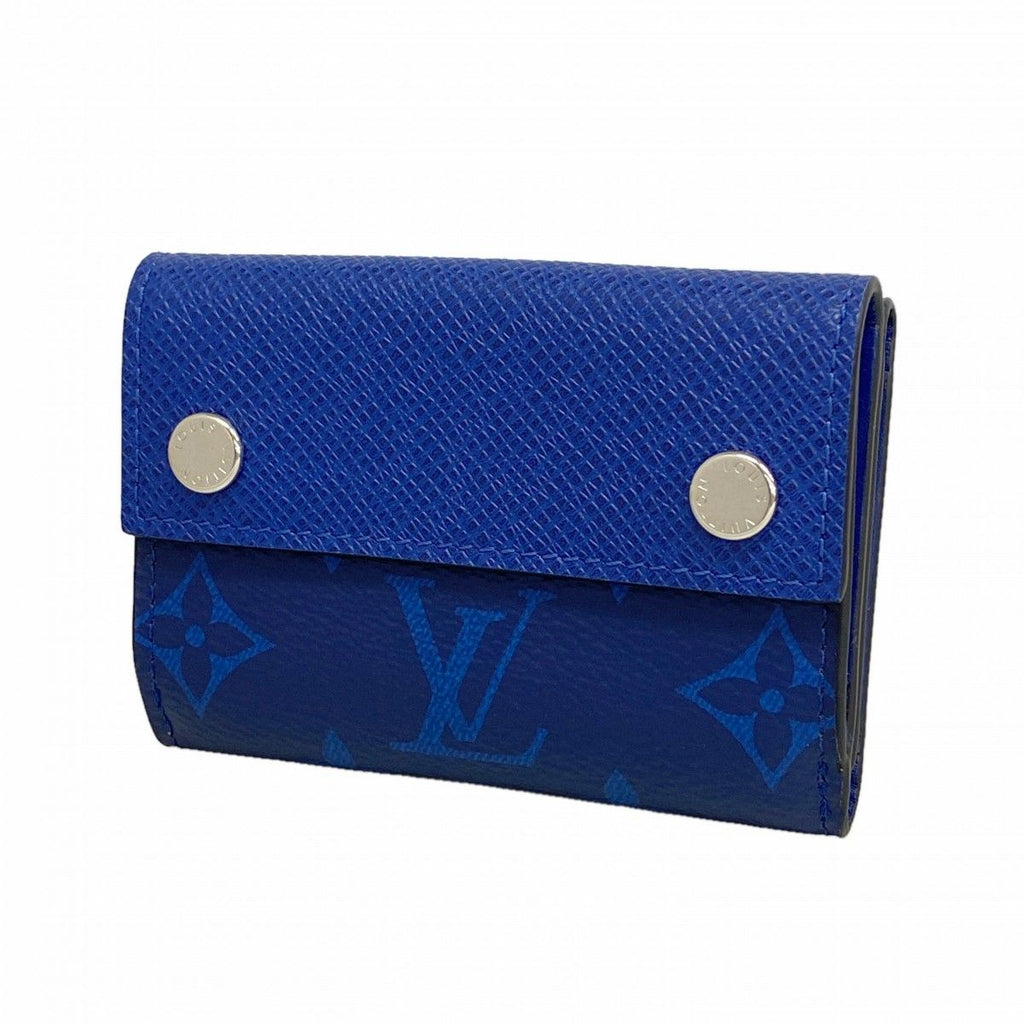 Louis Vuitton Trifold Wallet Taigarama Discovery Compact Cobalt