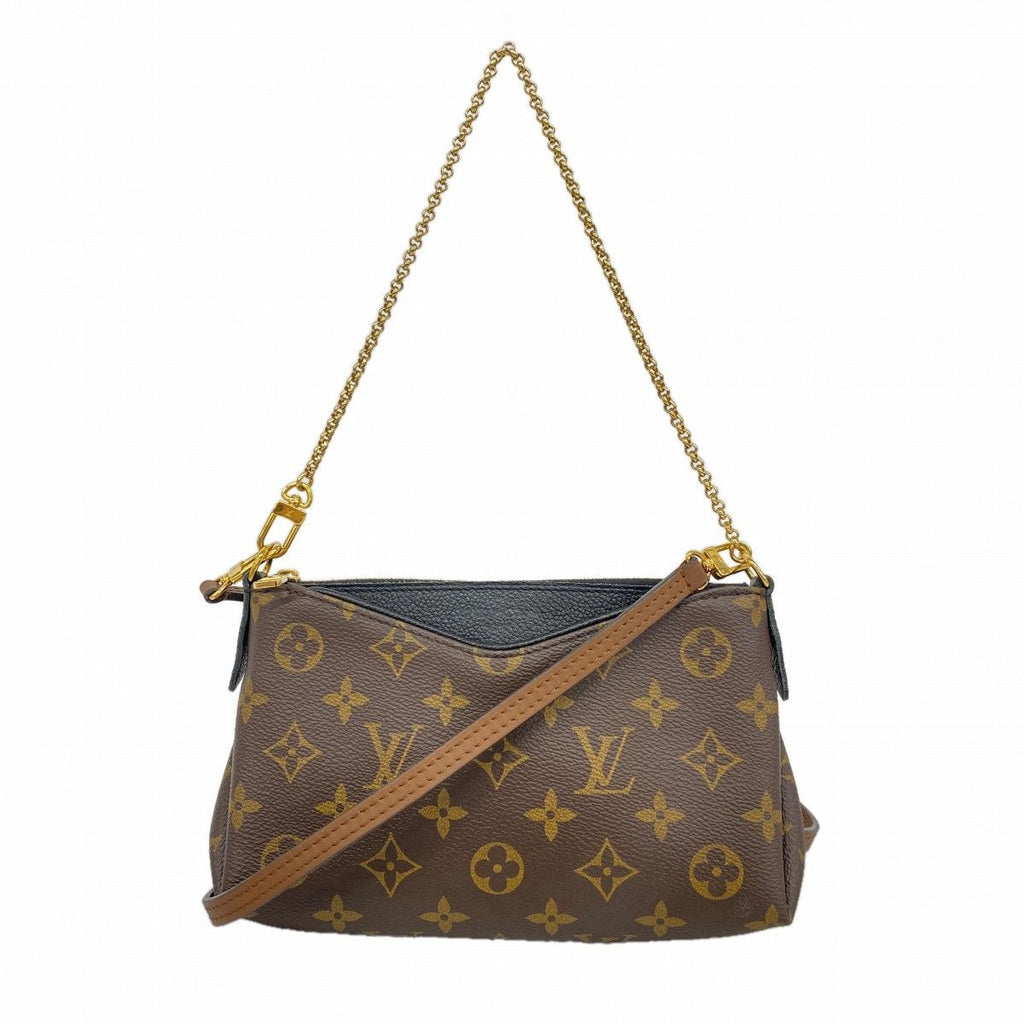 Louis Vuitton Handbag Monogram Pallas Clutch Brown Noir 2-Way