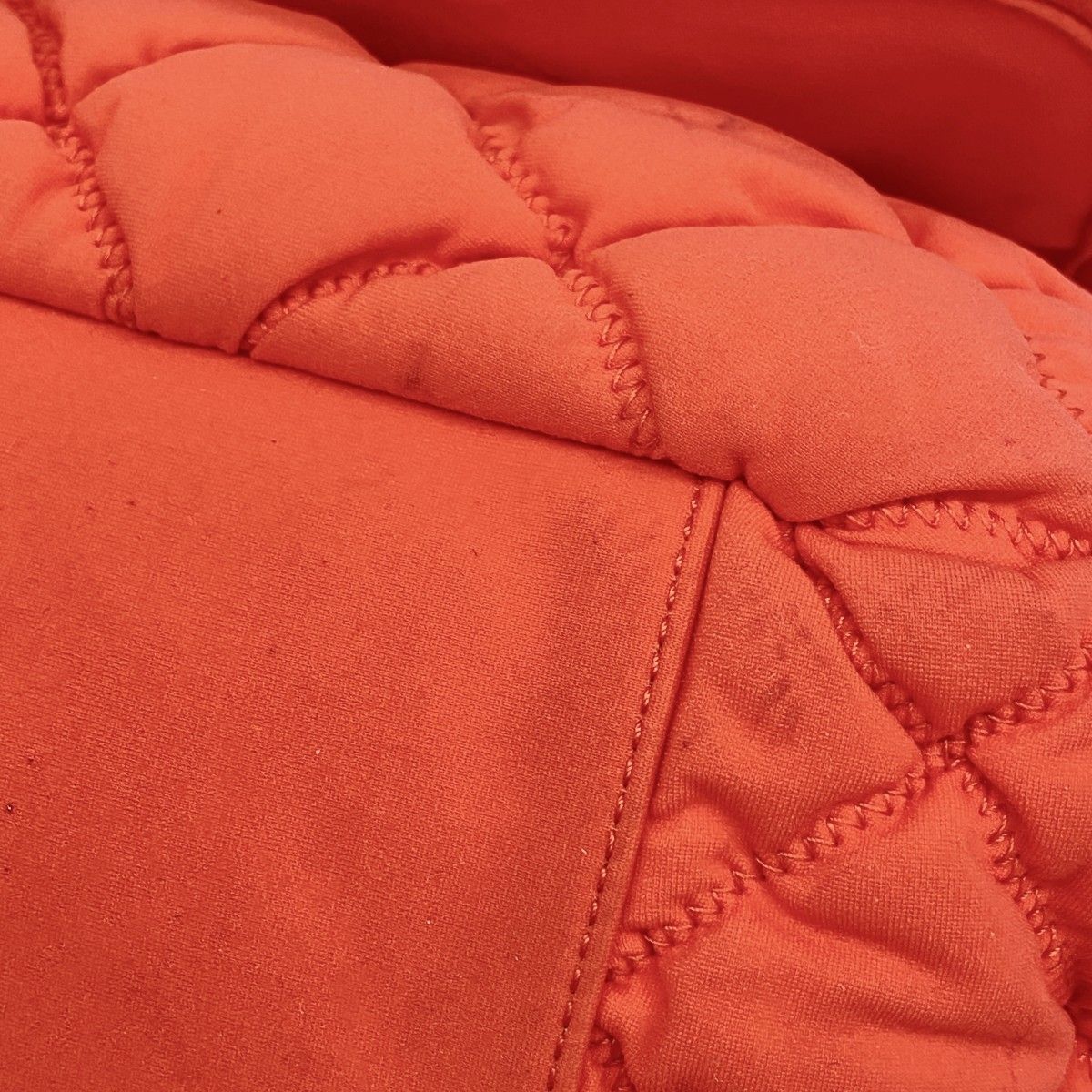 Chanel Shoulder Bag Bubble Quilt Nylon Red Silver — view 8