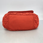 Chanel Shoulder Bag Bubble Quilt Nylon Red Silver — view 3