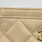 Chanel Card Case Gabrielle Lambskin Leather Black Beige Gold — view 5