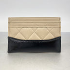 Chanel Card Case Gabrielle Lambskin Leather Black Beige Gold — view 8