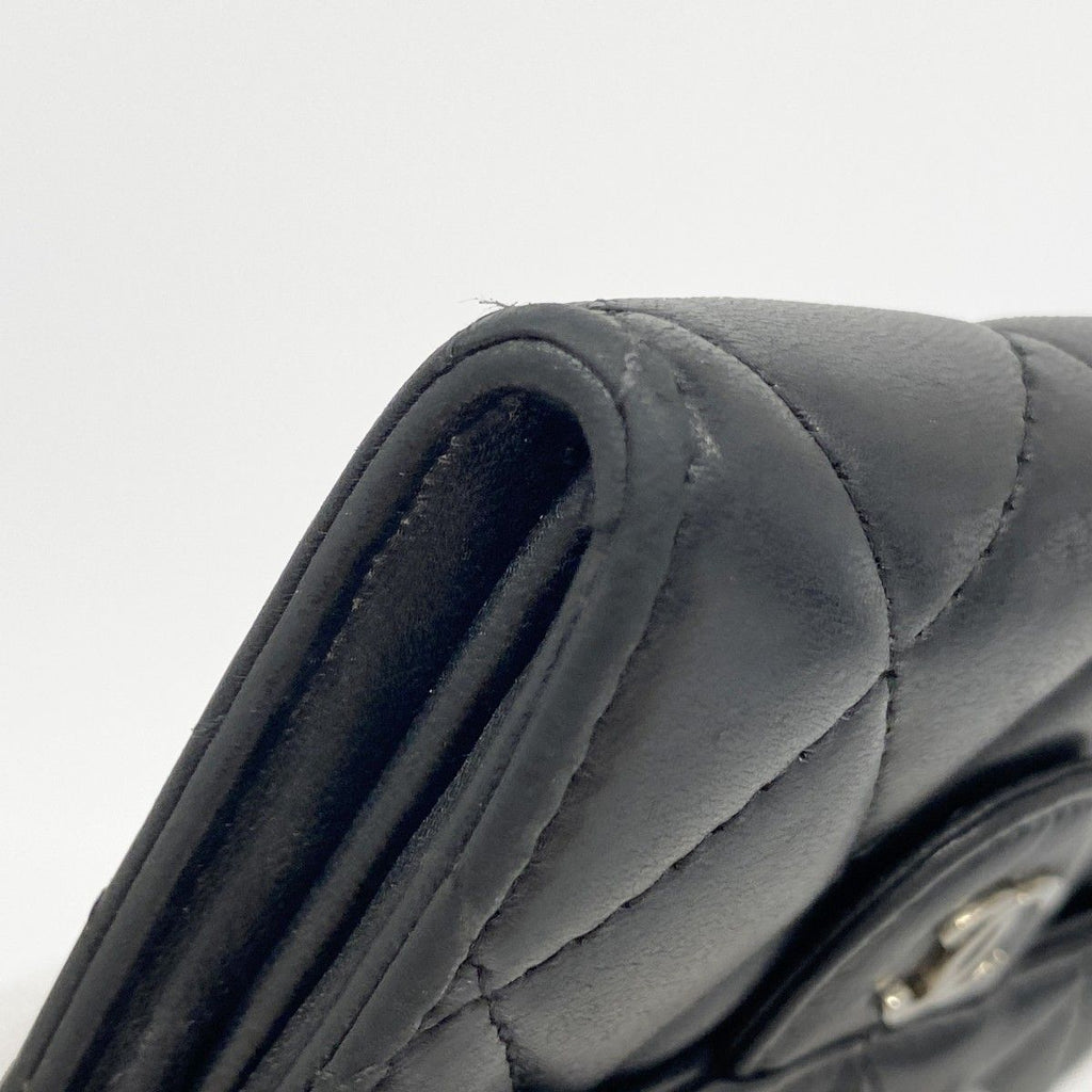 Chanel Coin Case Quilted Lambskin Black Silver — view 8