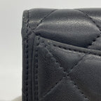 Chanel Coin Case Quilted Lambskin Black Silver — view 7