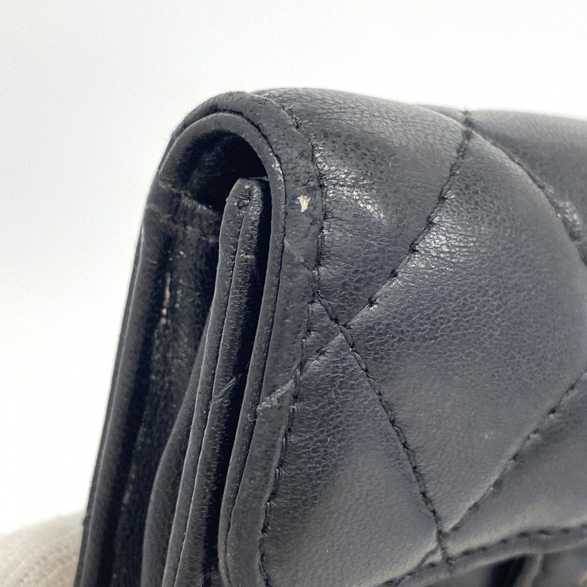 Chanel Coin Case Quilted Lambskin Black Silver — view 6