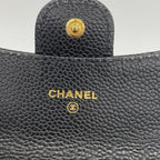 Chanel Card Case Quilted Caviar Leather Black Gold — view 4