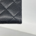 Chanel Card Case Quilted Caviar Leather Black Gold — view 5