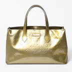 Louis Vuitton Wilshire PM Handbag Brown Patent Monogram Vernis