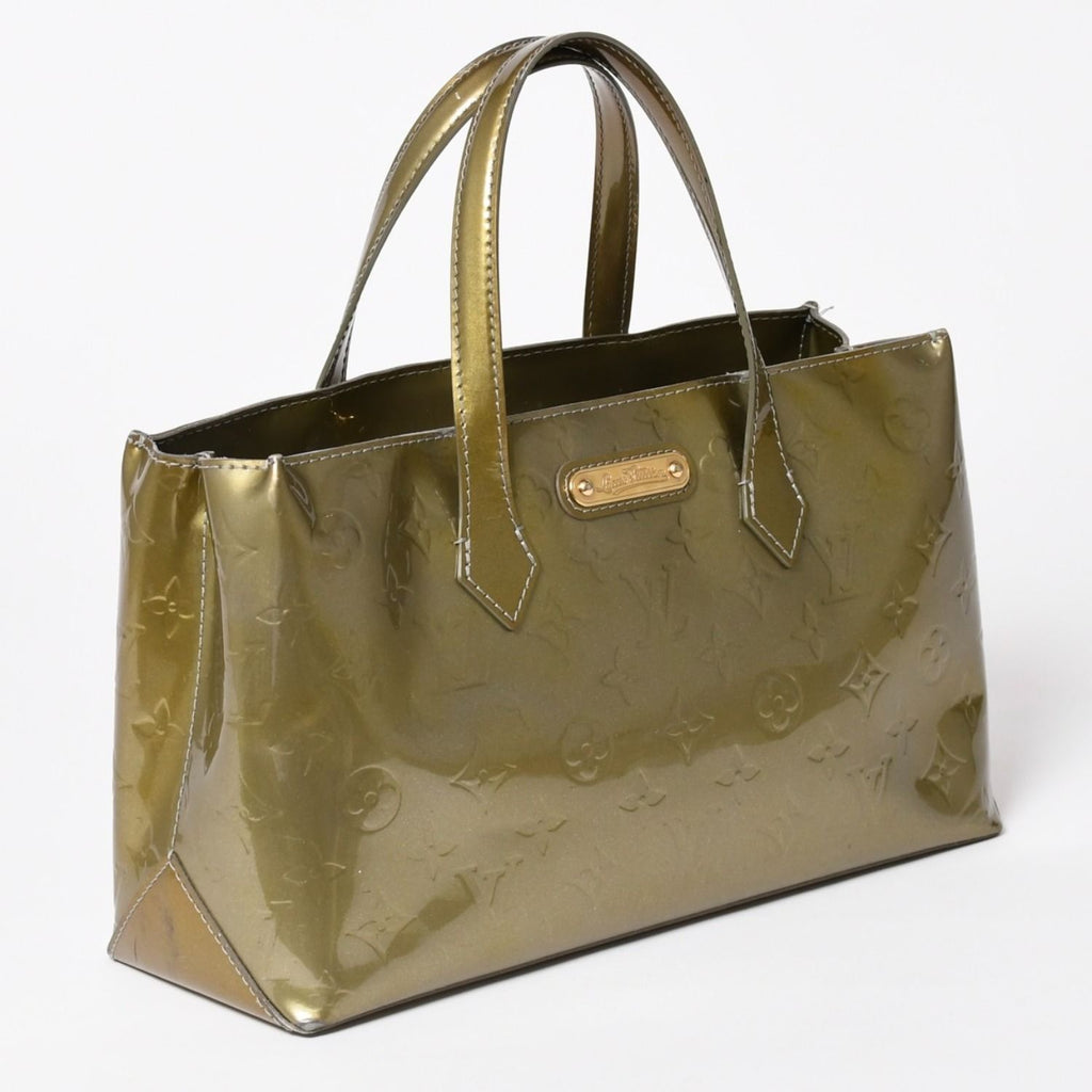 Louis Vuitton Wilshire PM Handbag Brown Patent Monogram Vernis — view 3