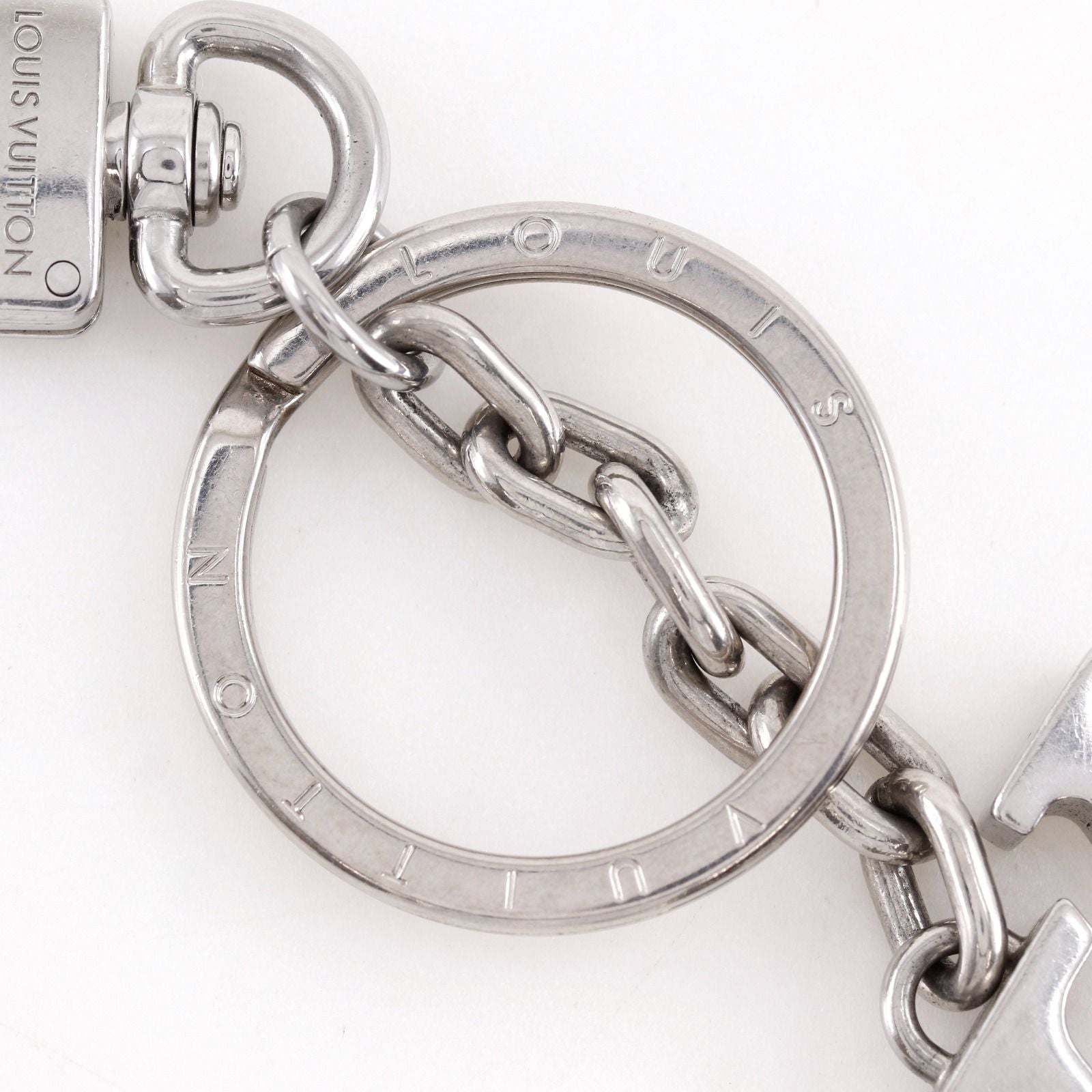 Louis Vuitton Porte Cles LV Initials Metal Silver Key Holder — view 7