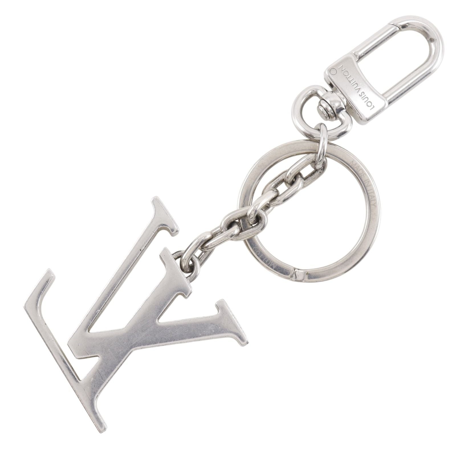 Louis Vuitton Porte Cles LV Initials Metal Silver Key Holder — view 2
