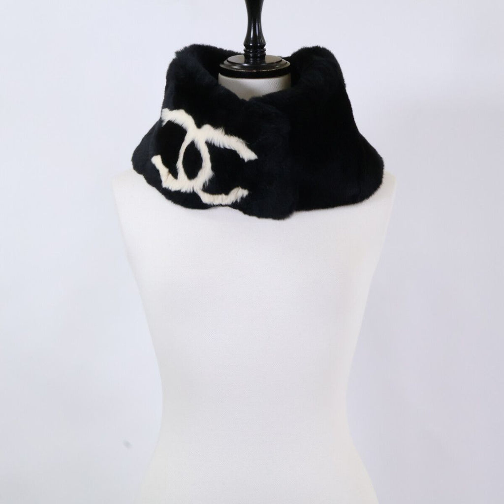 Chanel CC Logo Lapin Rabbit Fur Tippet Scarf — view 7
