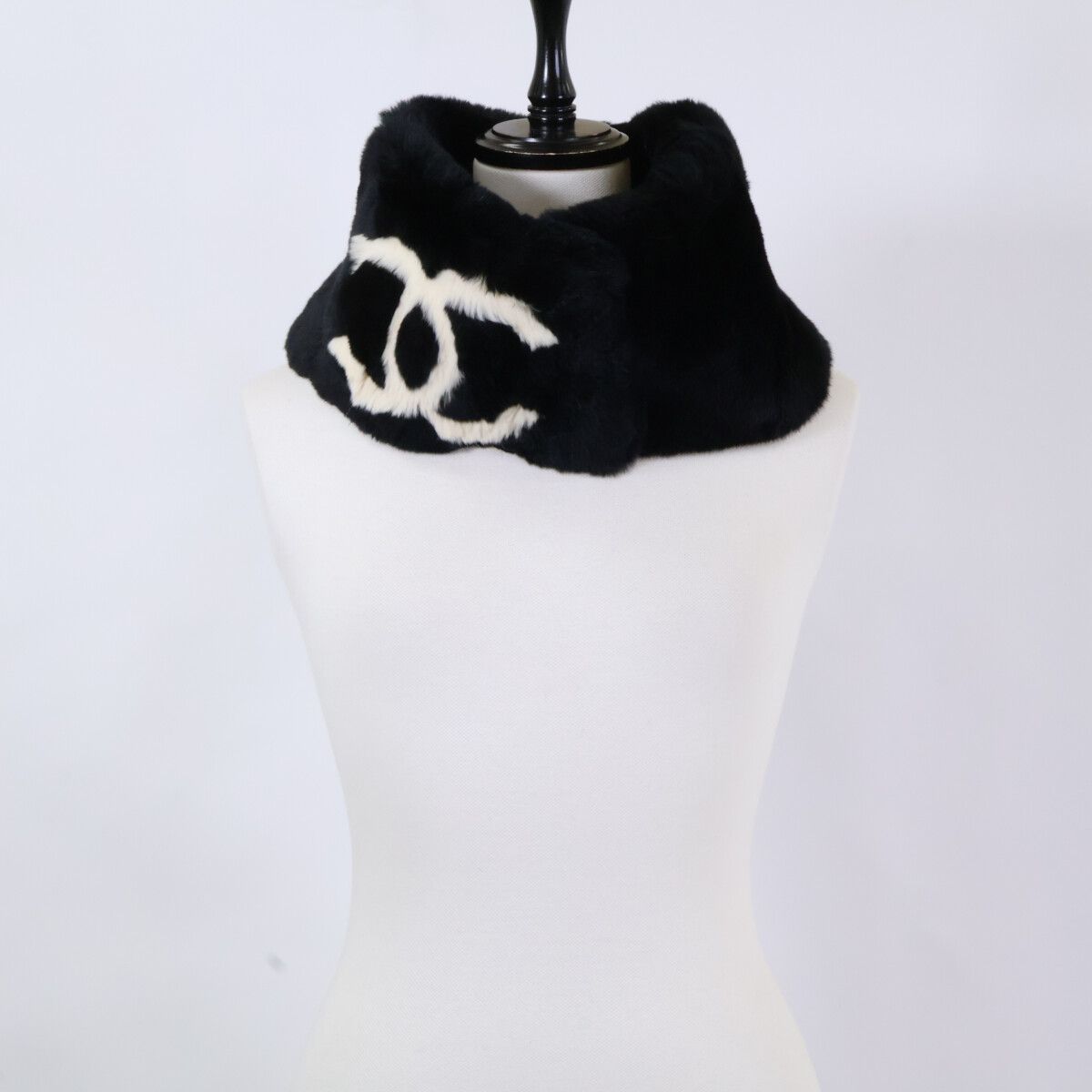 Chanel CC Logo Lapin Rabbit Fur Tippet Scarf — view 7