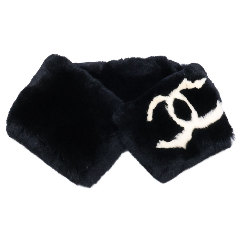 Chanel CC Logo Lapin Rabbit Fur Tippet Scarf