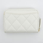 Chanel Quilted Zip Coin Purse Heart Spade Caviar Leather Case — view 2