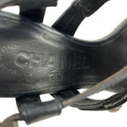 Chanel Sandals 35.5 Black Quilted CC Logo Leather — view 5