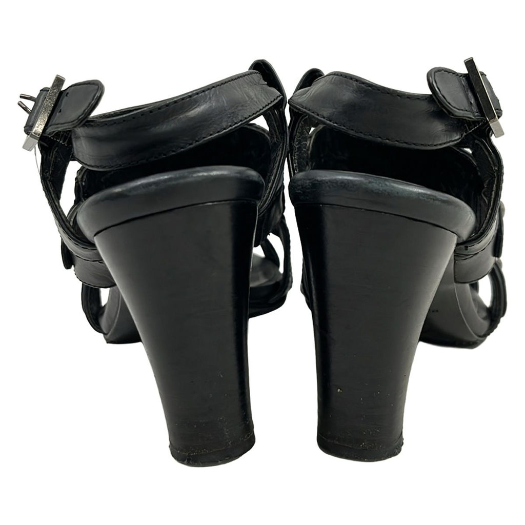 Chanel Sandals 35.5 Black Quilted CC Logo Leather — view 3
