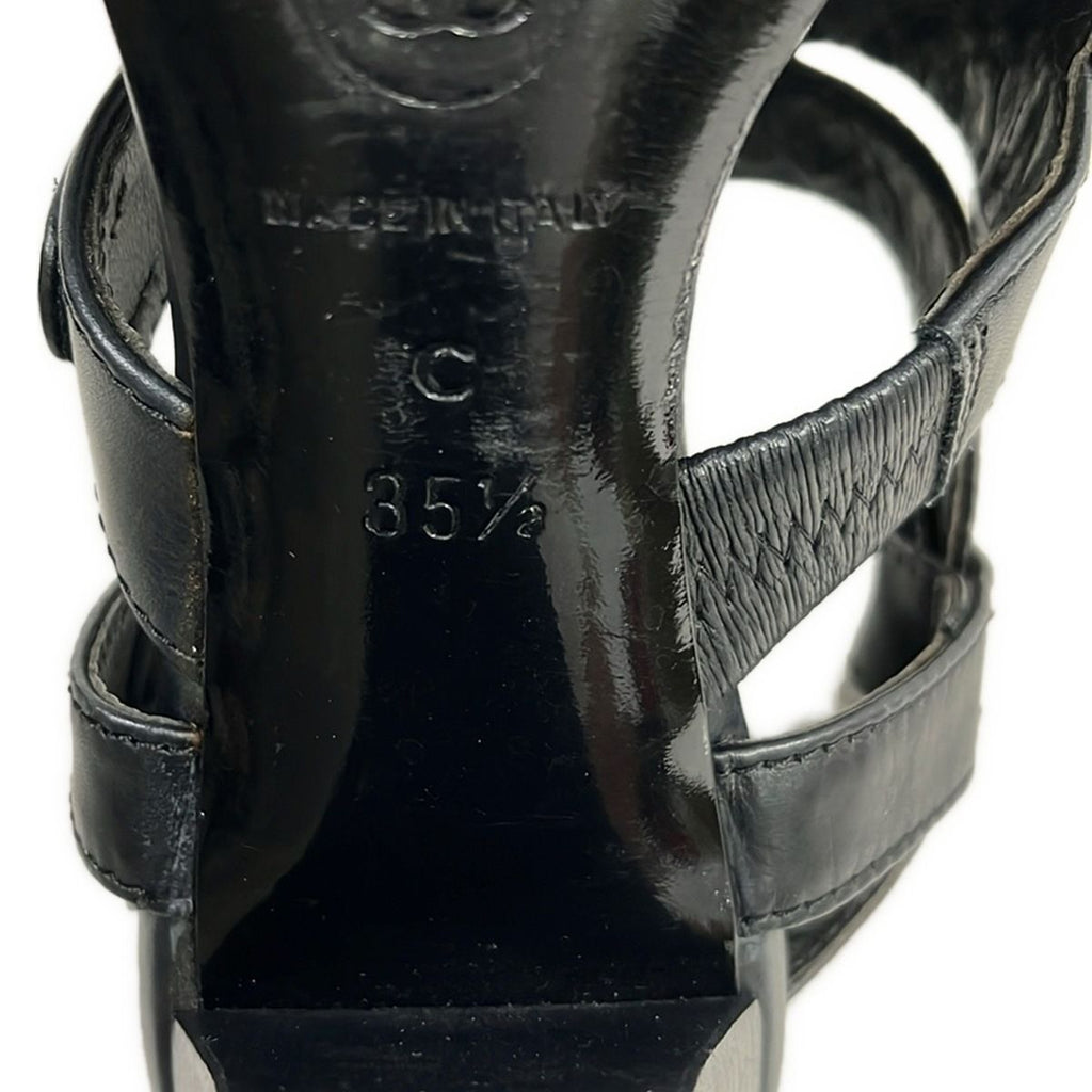 Chanel Sandals 35.5 Black Quilted CC Logo Leather — view 6