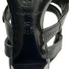 Chanel Sandals 35.5 Black Quilted CC Logo Leather — view 6