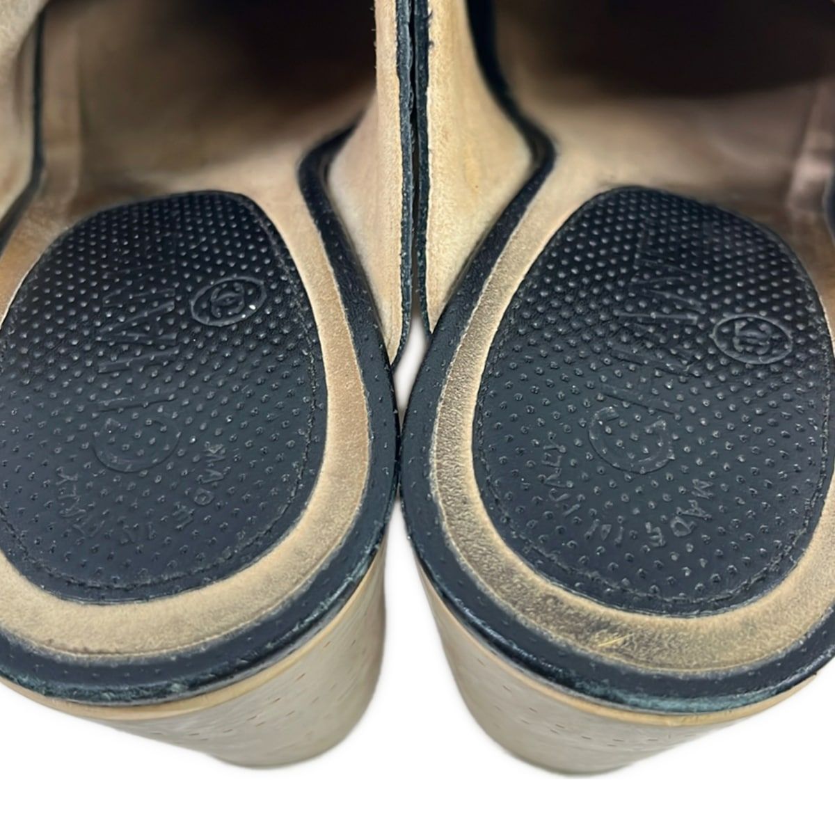 Chanel Mules 36.5 Black CC Logo Perforated Sabot Leather — view 9