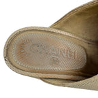 Chanel Mules 37 Beige CC Logo Perforated Sabot Leather — view 5