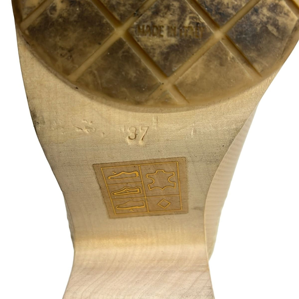 Chanel Mules 37 Beige CC Logo Perforated Sabot Leather — view 6