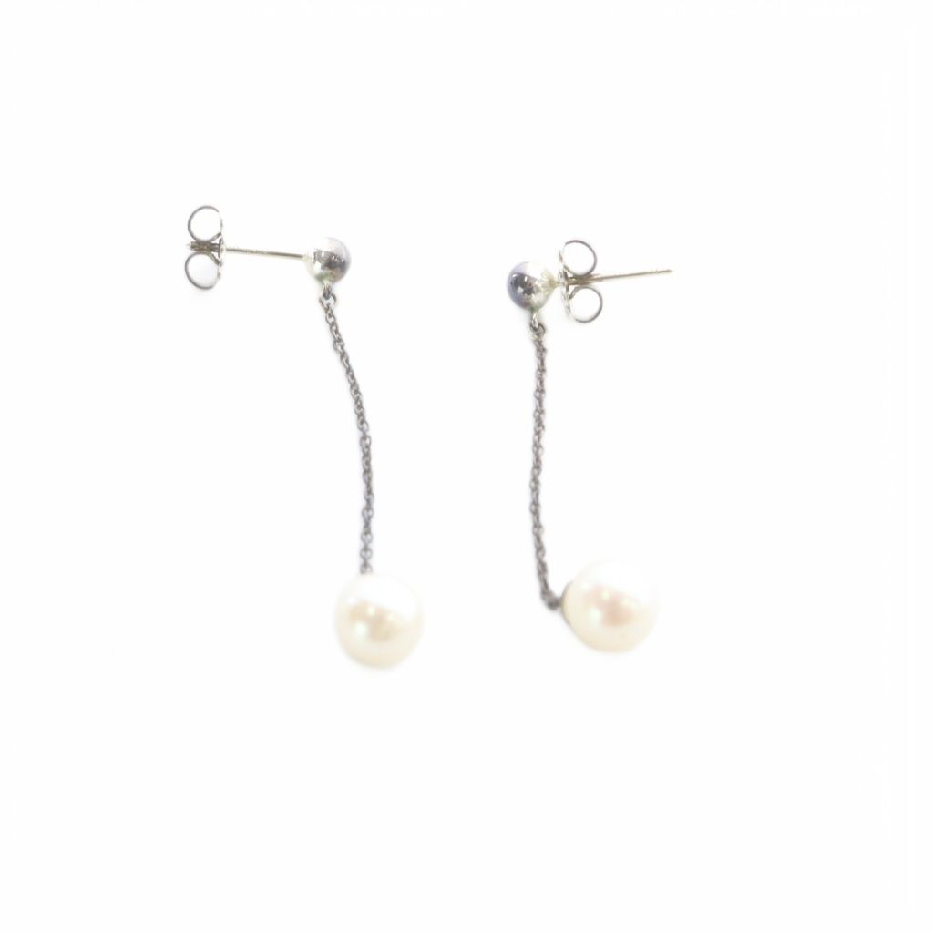 Tiffany & Co Ziegfeld 925 Pearl Earrings Silver — view 5