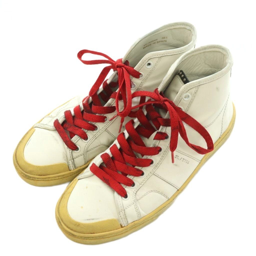Saint Laurent Paris SL High Cut Sneakers 39.5..0 cm White Red AD — view 2