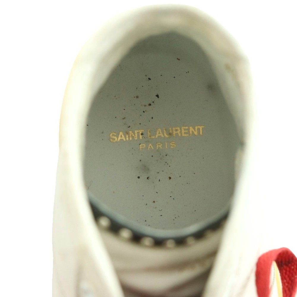 Saint Laurent Paris SL High Cut Sneakers 39.5..0 cm White Red AD — view 7