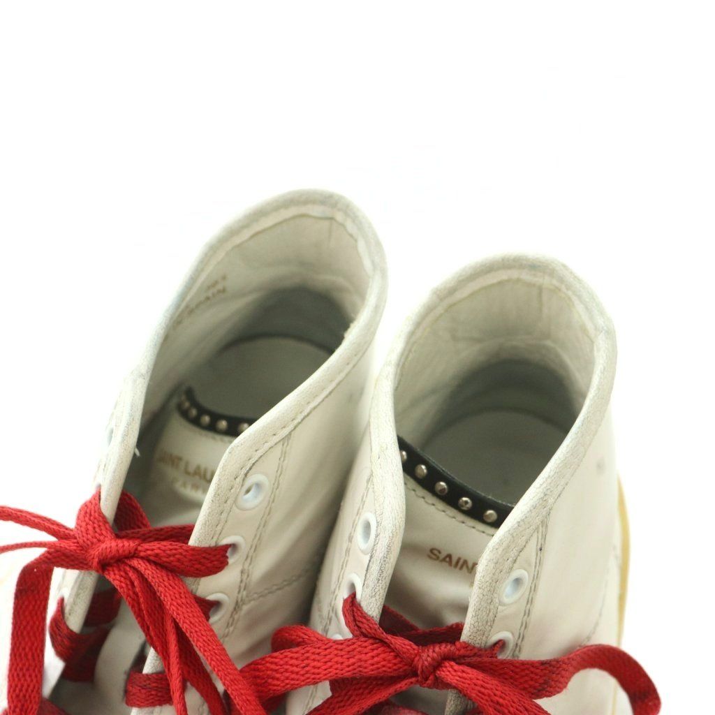 Saint Laurent Paris SL High Cut Sneakers 39.5..0 cm White Red AD — view 4