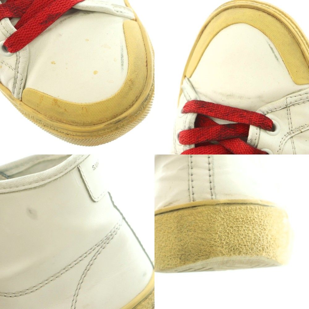 Saint Laurent Paris SL High Cut Sneakers 39.5..0 cm White Red AD — view 8