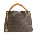 Louis Vuitton Artsy Monogram Gold Shoulder Bag Tote Brown