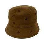 Hermes Hat 57 Dark Brown Embroidery Cashmere