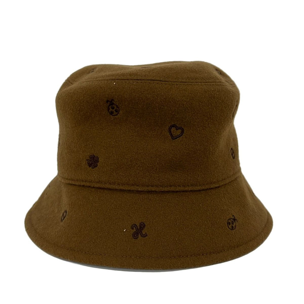 Hermes Hat 57 Dark Brown Embroidery Cashmere — view 2