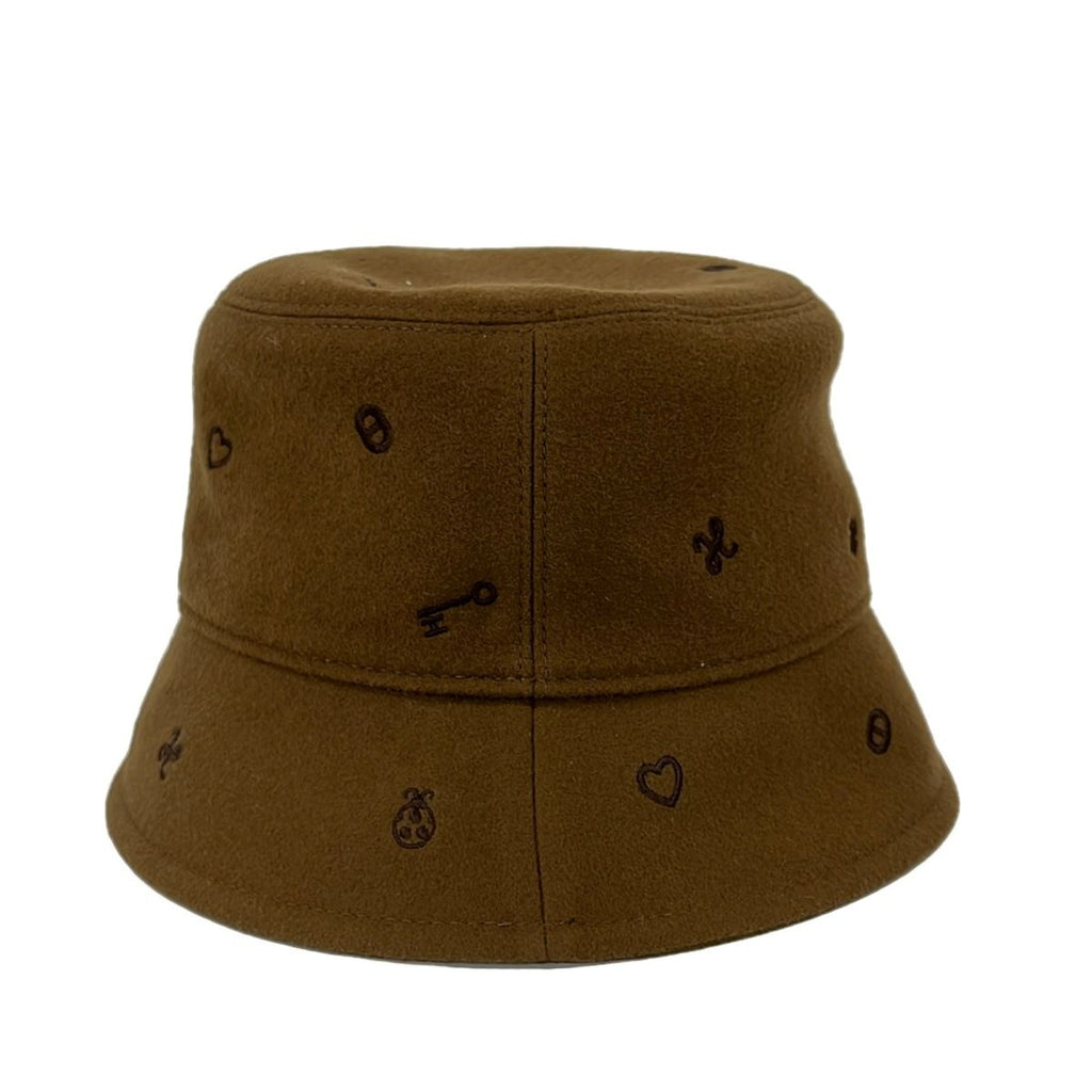 Hermes Hat 57 Dark Brown Embroidery Cashmere — view 3