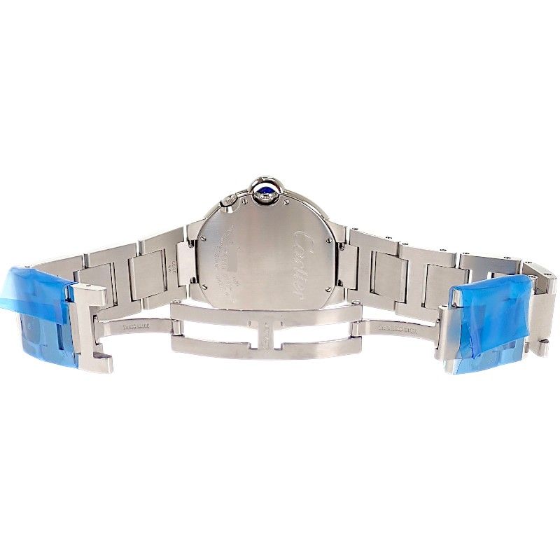 Cartier Baron Blue 2 Time Zone Watch Stainless Steel Silver Swiss Quartz White — view 8