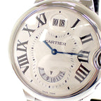 Cartier Baron Blue 2 Time Zone Watch Stainless Steel Silver Swiss Quartz White — view 4