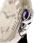 Cartier Baron Blue 2 Time Zone Watch Stainless Steel Silver Swiss Quartz White — view 5