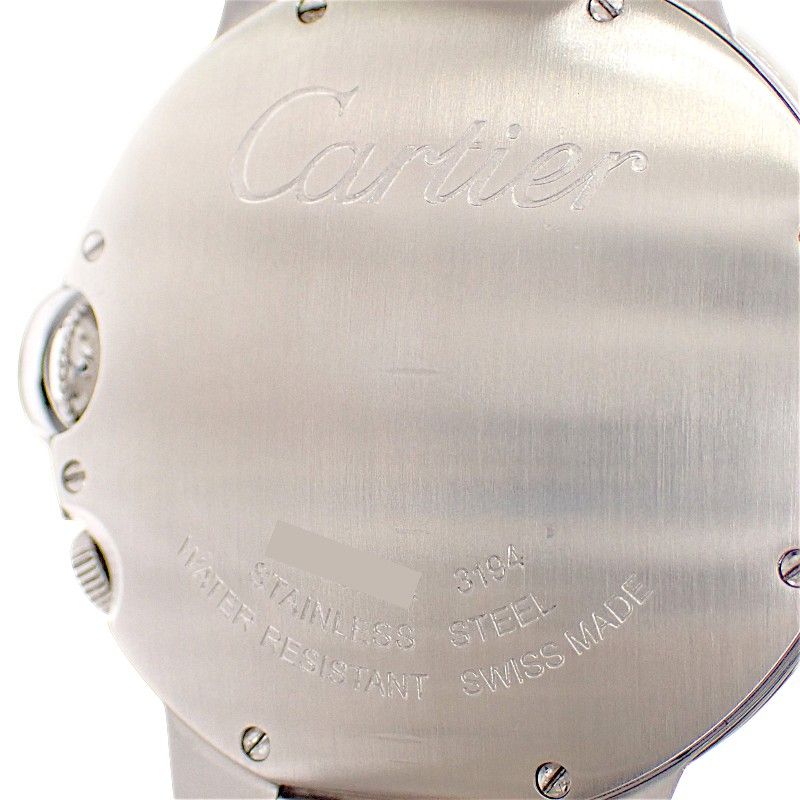 Cartier Baron Blue 2 Time Zone Watch Stainless Steel Silver Swiss Quartz White — view 6