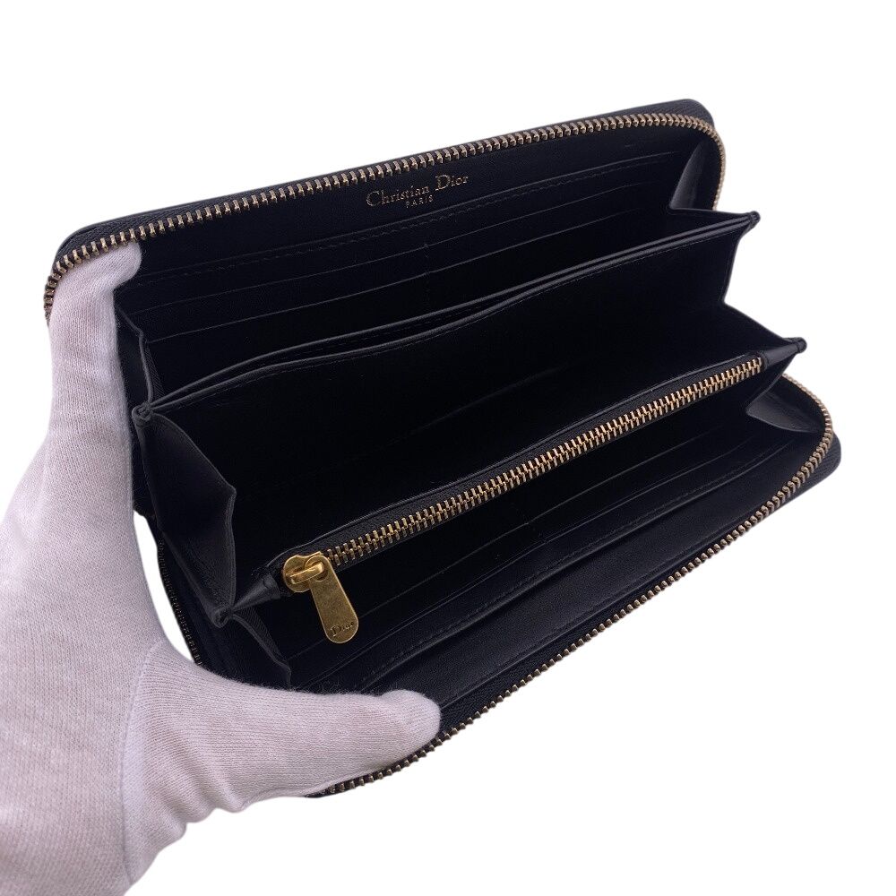 Dior Stars Collection Zip Around Wallet Card Holder Coin Purse Black — view 5