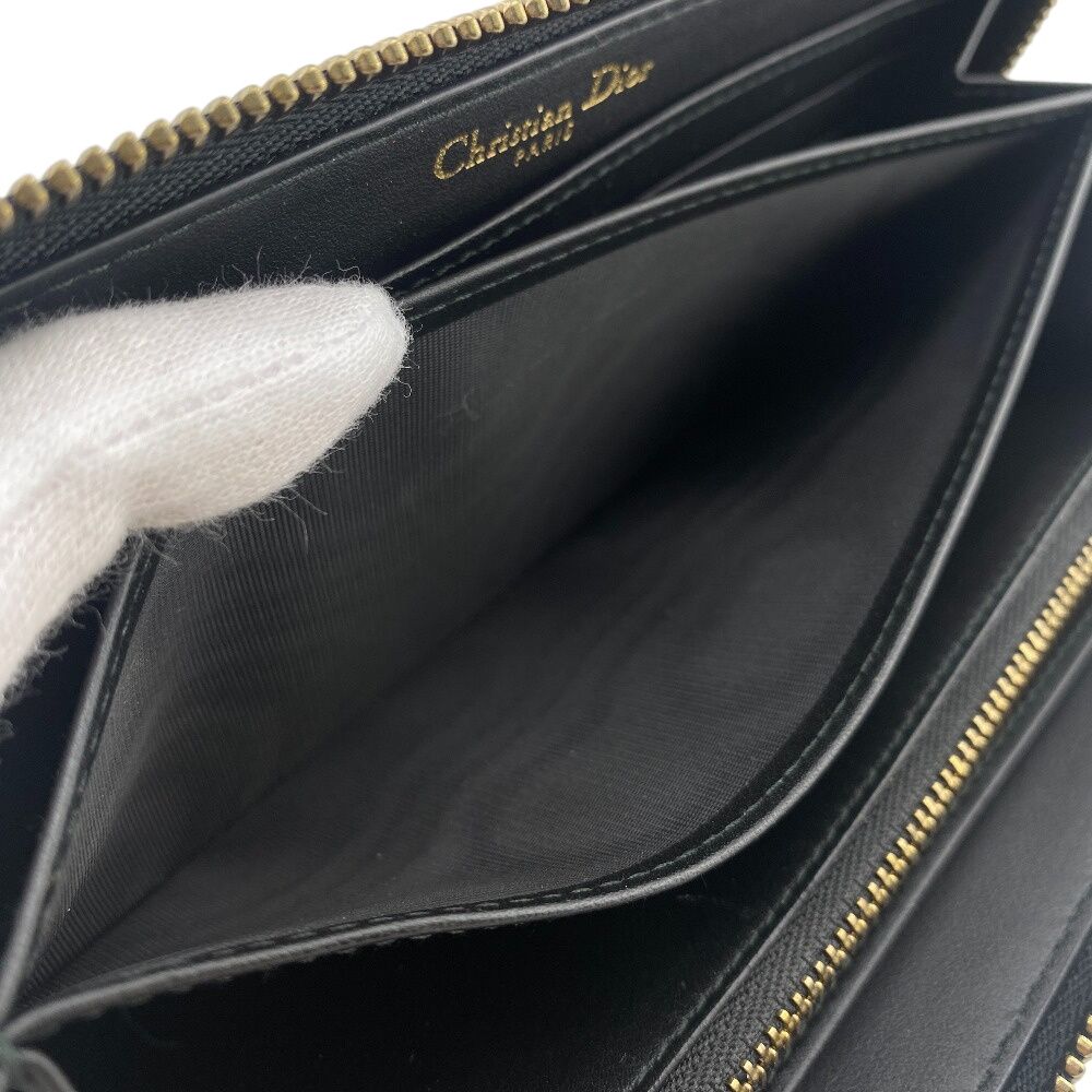 Dior Stars Collection Zip Around Wallet Card Holder Coin Purse Black — view 7