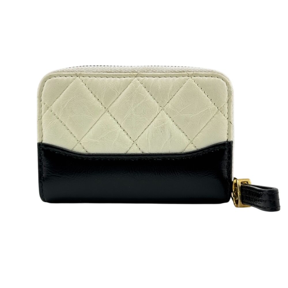 Chanel Gabriel Zip Around Coin Case Wallet Purse White — view 2