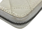 Chanel Gabriel Zip Around Coin Case Wallet Purse White — view 3