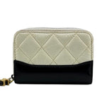 Chanel Gabriel Zip Around Coin Case Wallet Purse White