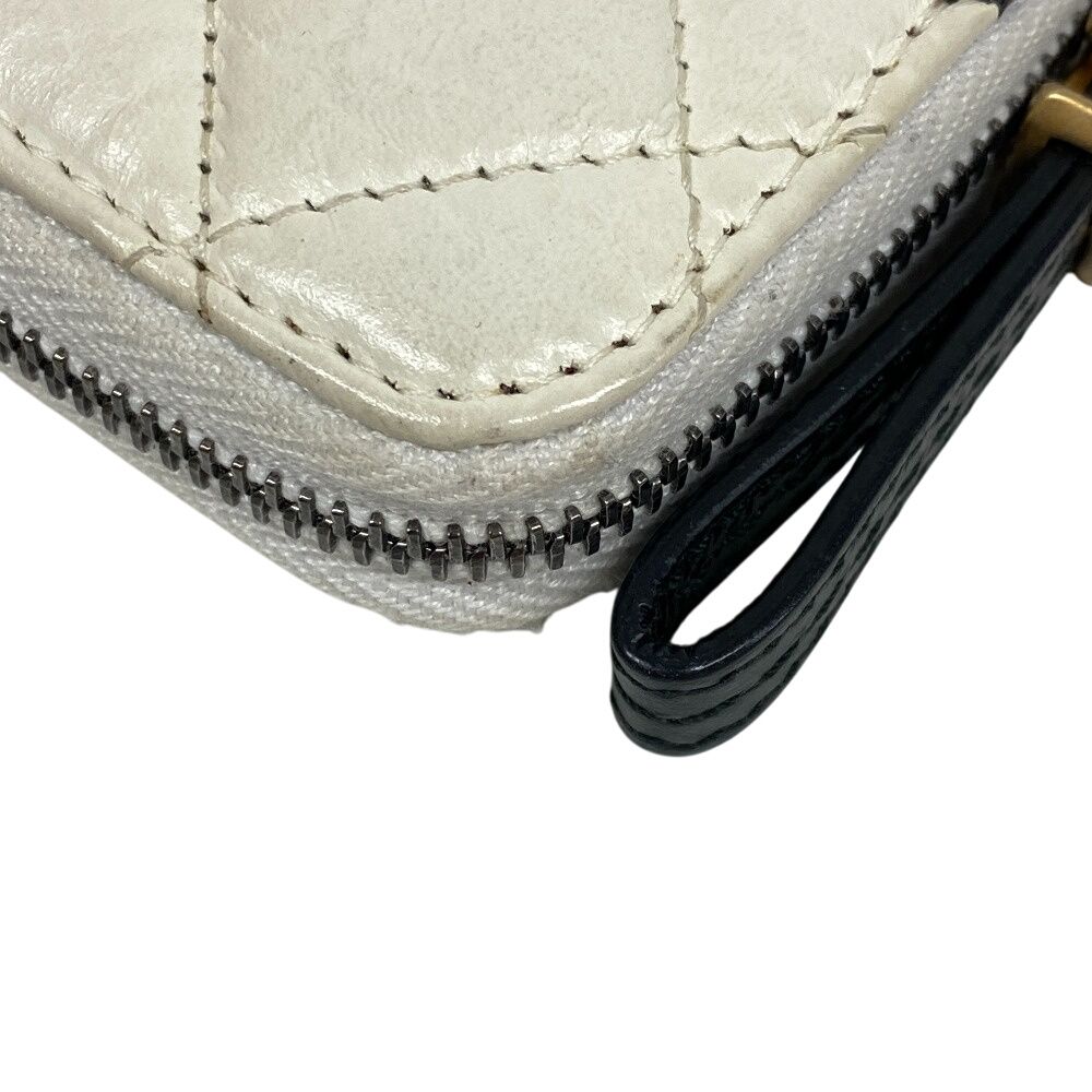 Chanel Gabriel Zip Around Coin Case Wallet Purse White — view 6